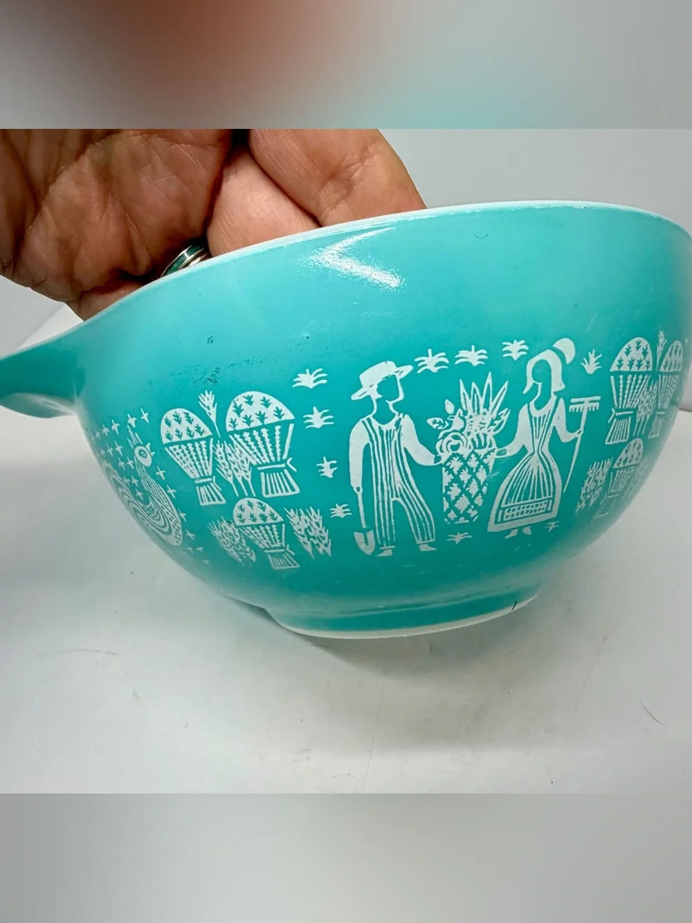 Vintage Pyrex Butterprint Turquoise & White Set (3 Pieces)